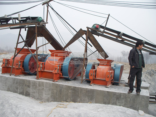 sand making production line double roller crusher